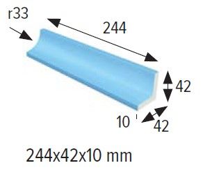 24x4 cm belső függőleges átmeneti elem négyzetes végződéssel (több színben)