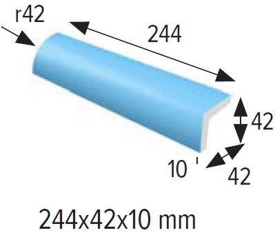24x4 cm Padozat vagy oldalsó pozitív sarok átmeneti eleme négyzetes végződéssel (több színben)