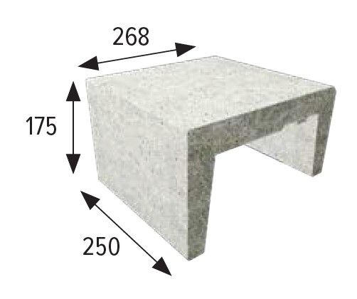 25x26,8 cm Standard betonelem túlfolyó típus