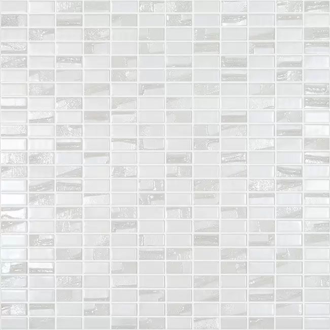 1.2x2.5 Fehér - Bijou White - üvegmozaik wellness burkolat