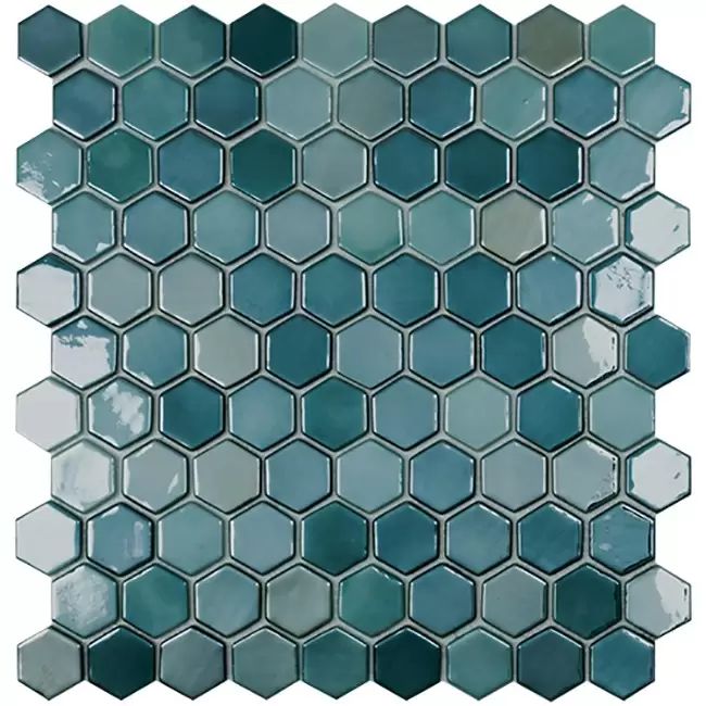 3.5 Türkizzöld - Lux Green - Hexagon üvegmozaik wellness burkolat