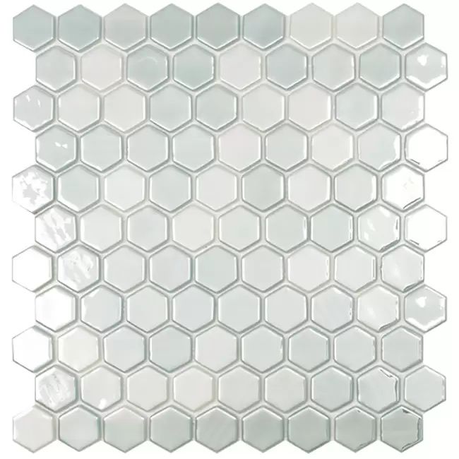 3.5 Fehér - Lux White - Hexagon üvegmozaik wellness burkolat