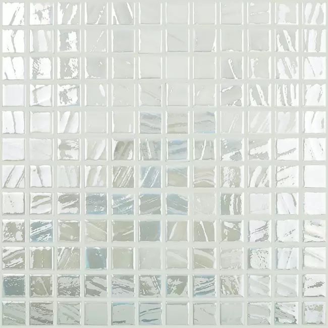 2.5 Fehér - Titanium White Brush - üvegmozaik medence burkolat