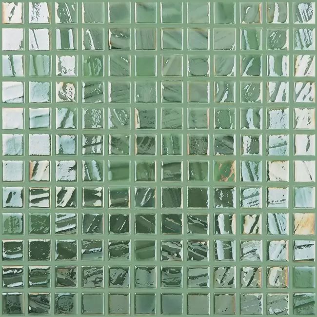 2.5 Zöld - Titanium Green Brush - üvegmozaik medence burkolat
