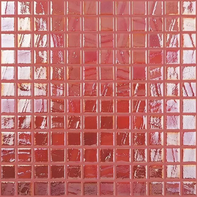 2.5 Piros - Titanium Red Brush - üvegmozaik medence burkolat