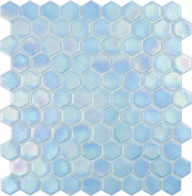 3.5 Világoskék - Shell Air - Hexagon üvegmozaik wellness burkolat