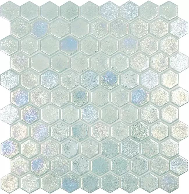 3.5 Türkizzöld - Shell Crystal - Hexagon üvegmozaik wellness burkolat
