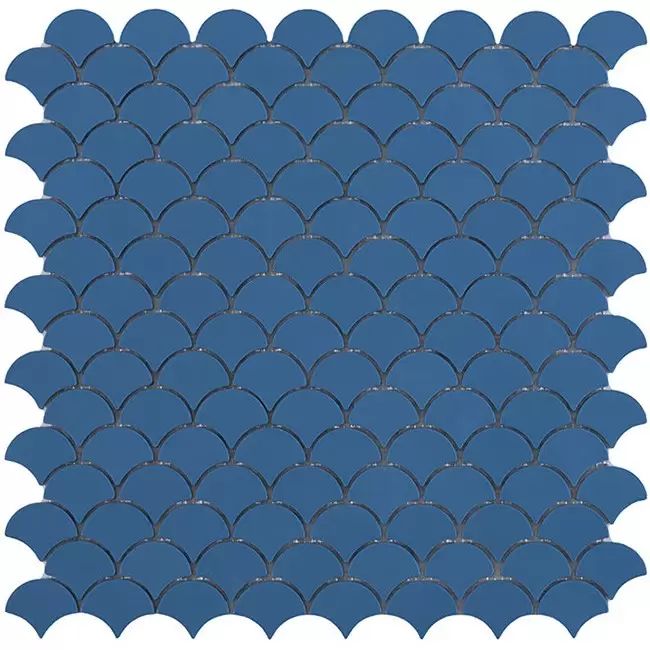 3.6x2.9 cm Sötétkék - Soul Blue MT - Matt halpikkely üvegmozaik wellness burkolat