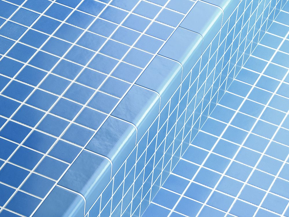 5x5 cm Pozitív mozaik hajlatelem lépcsőhöz és szegélyhez - Step Convexo Liso Blanco