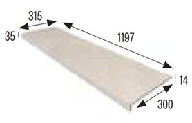 33X120 SZÖGLETES ÉLŰ SIMA LÉPCSŐLAP SZÜRKE