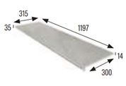 33X120 GRA MATERIA ELEFÁNTCSONTSZÍNŰ SIMA ÍVES ÉLŰ LÉPCSŐLAP 33X120 GRA MATERIA ELEFÁNTCSONTSZÍNŰ SIMA ÍVES ÉLŰ LÉPCSŐLAP