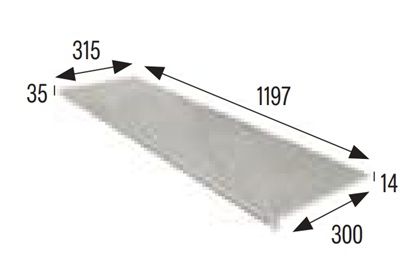 33X120 GRA MATERIA SZÜRKE SIMA ÍVES ÉLŰ LÉPCSŐLAP 33X120 GRA MATERIA SZÜRKE SIMA ÍVES ÉLŰ LÉPCSŐLAP